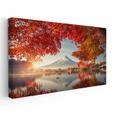Tablou muntele Fuji peisaj toamna, Japonia 1800 Tablou canvas pe panza CU RAMA 60x120 cm