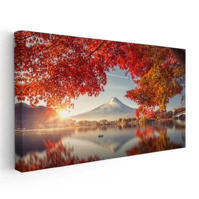Tablou muntele Fuji peisaj toamna, Japonia 1800 Tablou canvas pe panza CU RAMA 60x120 cm foto