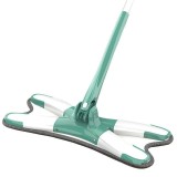 Mop Plat cu Laveta din Microfibra, Flippy, Pentru Uz Casnic, Sistem de Stoarcere X, Tija Telescopica 140 cm, Rotire 360&deg;,38 x 140 cm, Verde