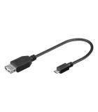 Cablu USB - micro USB 2.0 OTG 0.2m negru, Oem
