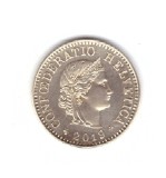 Moneda Elvetia 5 rappen 2019, stare foarte buna, curata, Europa, Cupru-Nichel