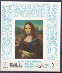 DB1 Ras al Khaima Pictura da Vinci Mona Lisa SS MNH foto