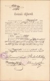 HST A818 Certificat salarizare 1894 educatoare grădiniță Tomnatic Timiș Banat