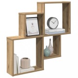 VidaXL Raft de perete, stejar artizanal, 80x15x78,5 cm, lemn prelucrat