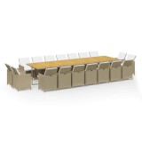 Cumpara ieftin Set mobilier de gradina cu perne, 19 piese, bej, poliratan