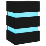 Cumpara ieftin Dulap noptiera, cu LED, negru, 45x35x67 cm, lemn prelucrat