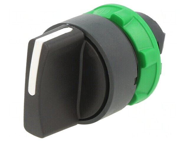 Comutator rotativ 22mm negru 3 poziții