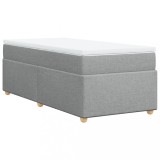 Cumpara ieftin Pat continental cu saltea, gri deschis, 80x200 cm, textil
