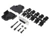 Conector D-Sub Mama 15 Pini Unghi 45&deg; Amphenol Montare Cablu Neecranat Lipire Aurit