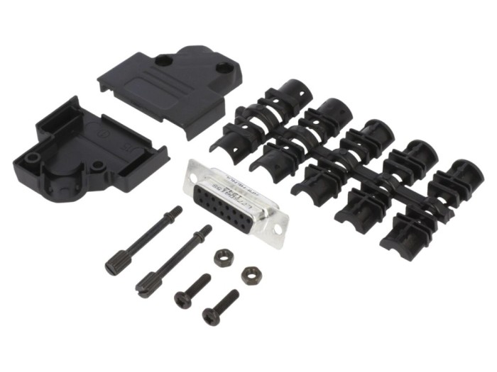 Conector D-Sub 15-Pin Mamă 45&deg;