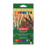 Cumpara ieftin Set carioci Derwent Academy, 2 capete, varf tip pensula, ascutit, 8 bucati