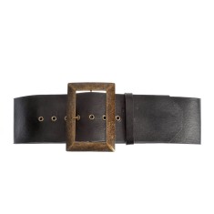 Curea neagra statement cu catarama bronz antichizat