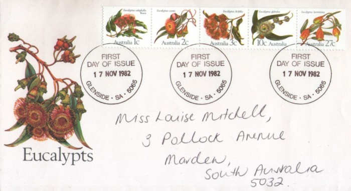 Australia 1982 - Eucalyptus, serie pe FDC circulata