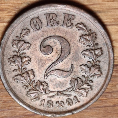 Norvegia - raritate bronz - 2 ore 1891- xf+/aunc - valoare de catalog mare !