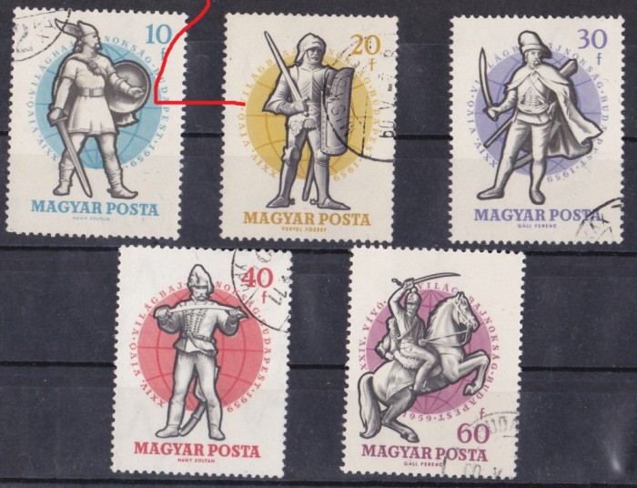 A12 S3 9 - Timbre foarte vechi - Ungaria - uniforme militare