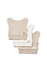 Set de 3 caciulite pentru nou nascut, 100% bumbac organic, teddybear, babycosy