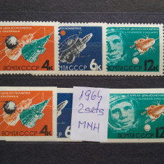 1964-Rusia-Cosmos-2 seturi-Dant.+nedant.-MNH-Perfect