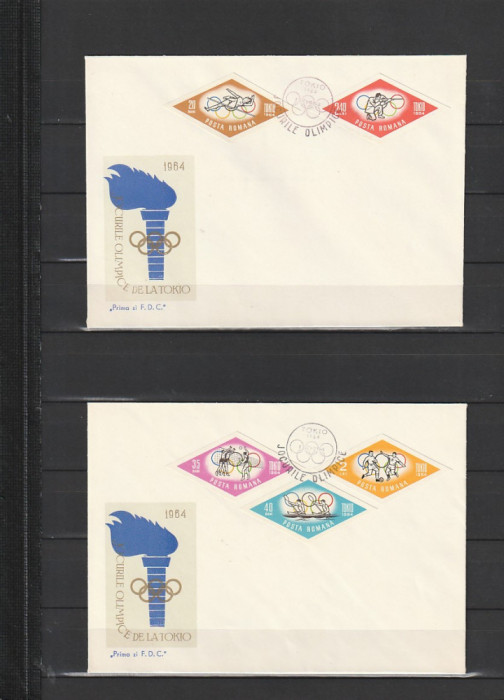 RO - FDC - J.O. DE LA TOKYO NEDANTELATE ( LP 589 A ) 1964 ( 2 DIN 3 )