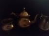 Vechi Set cafea / ceai bronz argintat 3 piese, Vase