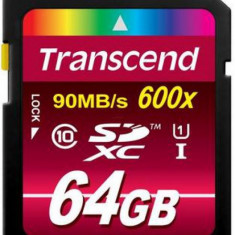 Card de memorie Transcend SDXC, 64GB, Clasa 10, UHS-I