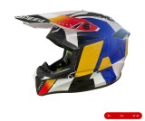 Casca copii Motocross - Enduro pentru motocicleta, ATV, bicicleta - marimea XS (47-48 cm), alba cu design galben-albastru