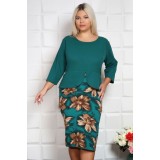 Rochie cu peplum Zena verde - 58Marimea