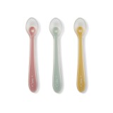 Set 3 lingurite ergonomice cu varf foarte moale, perfecte pentru primele mese ale bebelusului