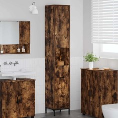 vidaXL Dulap de baie &icirc;nalt cu sertar Stejar afumat 31.5 x 33 x 190 cm 883409