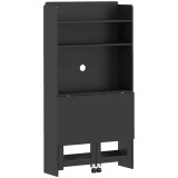 HOMCOM Birou pentru calculator cu rafturi de depozitare, blat rabatabil, 2 roți, pentru dormitor, living, 80x69x155cm, Negru | Aosom Romania