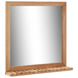 Oglinda de baie, 60 x 12 x 62 cm, lemn masiv de nuc GartenMobel Dekor, vidaXL