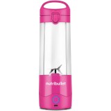 Blender portabil Nutribullet NBP003BP, capacitate 475 ml, 15 utilizari per incarcare, USB-C, roz