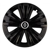 Set 4 capace roti pentru Renault Nou, model Glory Black, R16