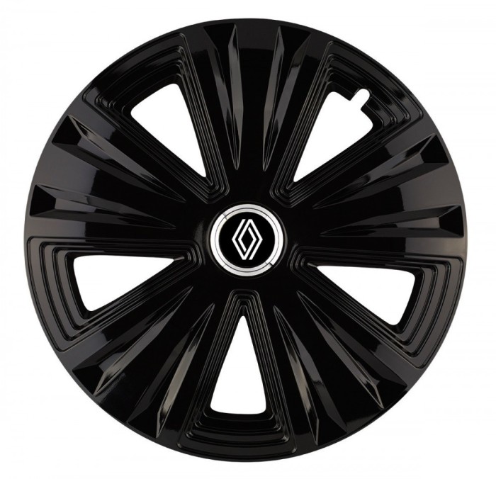 Set 4 capace roti pentru Renault Nou, model Glory Black, R16