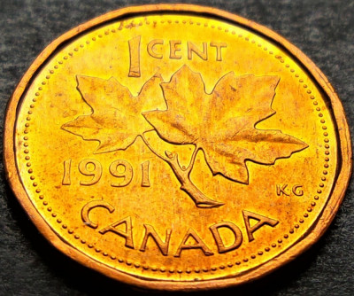Moneda 1 CENT - CANADA, anul 1991 * cod 2173 foto