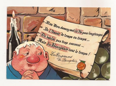 FA70-Carte Postala- FRANTA - Priere des Comagnons du Beaujolais, circulata foto