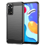 Cumpara ieftin Husa Silicon Compatibila cu Xiaomi Redmi Note 11,Redmi Note 11S - iberry Carbon Negru, Carcasa