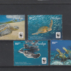 Penrhyn 2014-Fauna,WWF,Reptile,Testoase,serie 4 valori,MNH,Mi.757-760