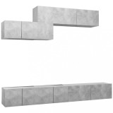 Cumpara ieftin Set de dulapuri TV, 6 piese, gri beton, lemn prelucrat