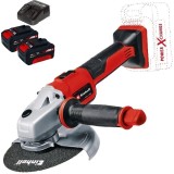 Einhell TE-AG 18/150 Li BL PXC + Twinpack + 4514095 - Polizor unghiular 150 mm + Set 2 acumulatori si incarcator Li-Ion 18 V 4 Ah