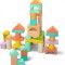 Set 100 cuburi din lemn UMU Toys