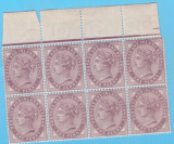 152-GB-ANGLIA-1881-Bloc de 8 timbre nestampilate-guma originala-Mi 65 I,MNH, Stampilat