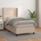 vidaXL Pat box spring cu saltea, cappuccino, 90x200 cm piele ecologică 3132422