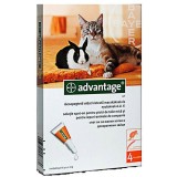 ANTIPARAZITAR EXTERN PENTRU PISICI ADVANTAGE 40 CAT RABBIT 4 PIPETE