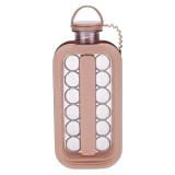 Forma pentru Gheata 2 in 1 Portabila, Flippy, sub Forma de Sticla, Sfere, Diametru 3 cm, Multifunctional, 17 Bilute, 27.5 x 11.4 x 5.5 cm, Culoare Roz