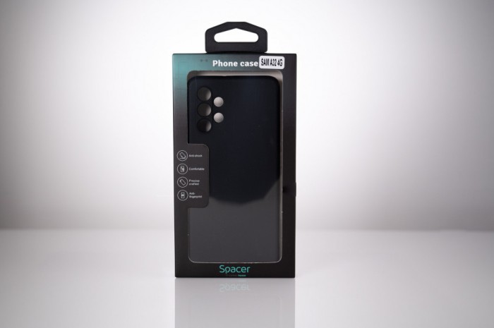 Husa Samsung Galaxy A32 4G Spacer, negru, grosime 1.5mm, material flexibil TPU &quot;SPPC-SM-GX-A324G-TPU&quot;