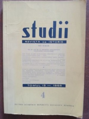 Studii revista de istorie 4 Tomul 19/1966- A. Otetea, Eugen Stanescu foto