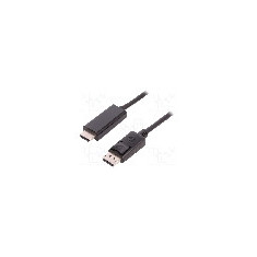 Cablu DisplayPort - HDMI, DisplayPort mufa, HDMI mufa, 3m, negru, QOLTEC - 50437