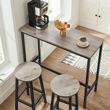 Cumpara ieftin Set 2 scaune de bar, Vasagle, Negru, 32x32x65 cm