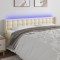 Tăblie de pat cu LED, crem, 203x16x78/88 cm, piele ecologică