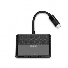 Adaptor SSK SHU-C025 USB 3.0 Type-C - VGA/USB Type-C/USB Type-A cu functie PD foto